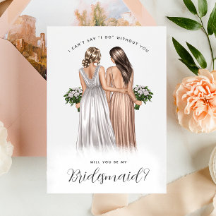 Kommer du att bli min Bridesmaid? Flickor i Gäger Inbjudningar