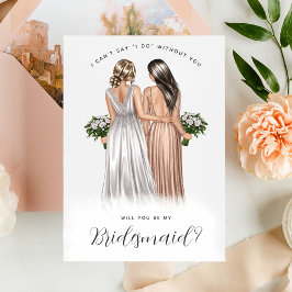 Kommer du att bli min Bridesmaid? Flickor i Gäger Inbjudningar