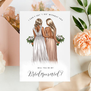 Kommer du att bli min Bridesmaid? Flickor i Gäger Inbjudningar