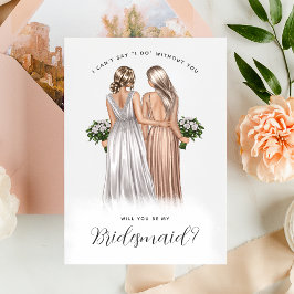 Kommer du att bli min Bridesmaid? Flickor i Gäger Inbjudningar