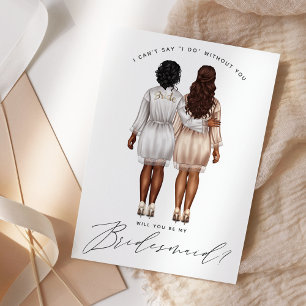 Kommer du att bli min Bridesmaid? Flickor i Robes  Inbjudningar
