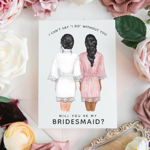 Kommer du att bli min Bridesmaid? Flickor i Robes- Inbjudningar
