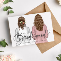Kommer du att bli min Bridesmaid? Flickor i Robes 