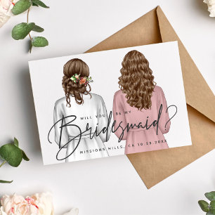 Kommer du att bli min Bridesmaid? Flickor i Robes Inbjudningar