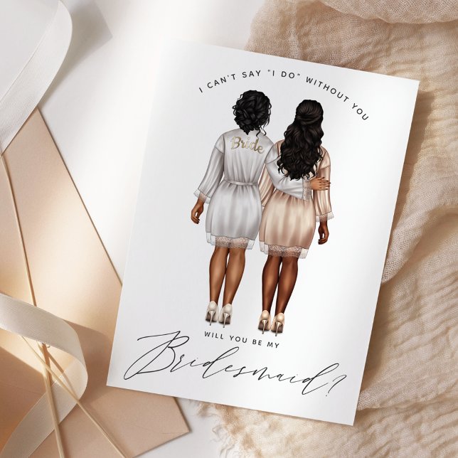 Kommer du att bli min Bridesmaid? Flickor i Robes  Inbjudningar (Skapare uppladdad)
