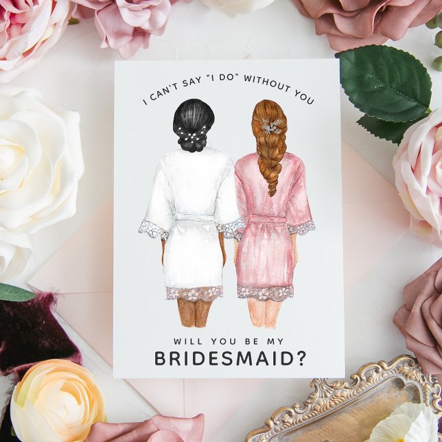 Kommer du att bli min Bridesmaid? Flickor i Robes- Inbjudningar (Skapare uppladdad)