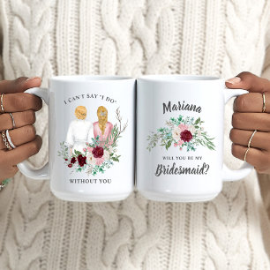 Kommer du att bli min Bridesmaid? Flickor i Robes Kaffemugg