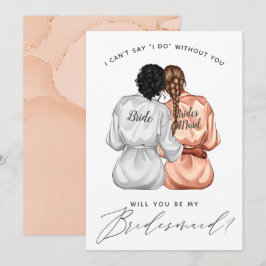 Kommer du att bli min Bridesmaid? Flickor i Silke Inbjudningar