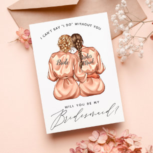 Kommer du att bli min Bridesmaid? Flickor i Silke Inbjudningar