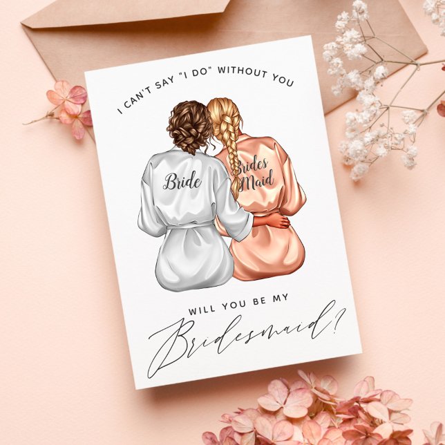 Kommer du att bli min Bridesmaid? Flickor i Silke  Inbjudningar (Skapare uppladdad)