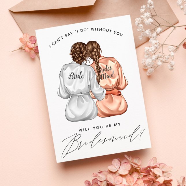Kommer du att bli min Bridesmaid? Flickor i Silke  Inbjudningar (Skapare uppladdad)