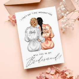 Kommer du att bli min Bridesmaid? Flickor i Silke Inbjudningar
