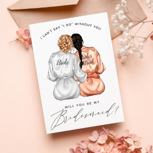 Kommer du att bli min Bridesmaid? Flickor i Silke  Inbjudningar