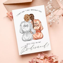 Kommer du att bli min Bridesmaid? Flickor i Silke Inbjudningar