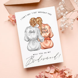 Kommer du att bli min Bridesmaid? Flickor i Silke Inbjudningar