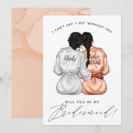 Kommer du att bli min Bridesmaid? Flickor i Silke Inbjudningar