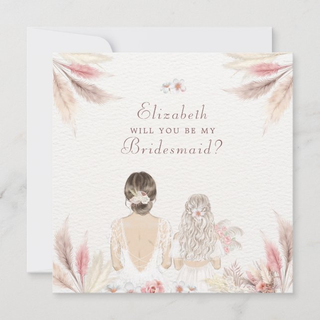 Kommer du att bli min Bridesmaid Flower Girl Frier Julkort (Framsida)