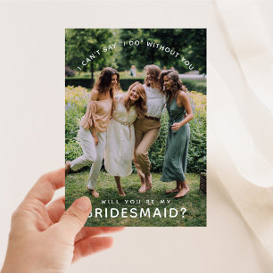 Kommer du att bli min Bridesmaid? Fotoinbjudan Inbjudningar