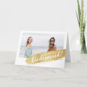 Kommer du att bli min Bridesmaid? Frieri Guld-linj Kort