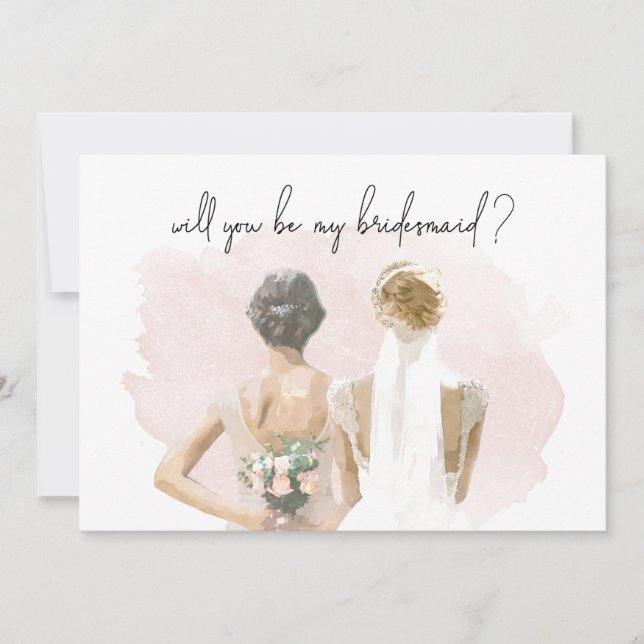 Kommer du att bli min Bridesmaid Frieri Rosa Water (Framsida)