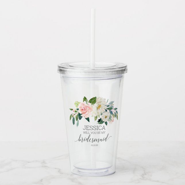 Kommer du att bli min Bridesmaid Frieri? Take Away Mugg (Framsida)