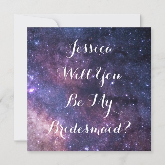 Kommer du att bli min Bridesmaid? Galaxy Bröllop S Inbjudningar (Framsida)