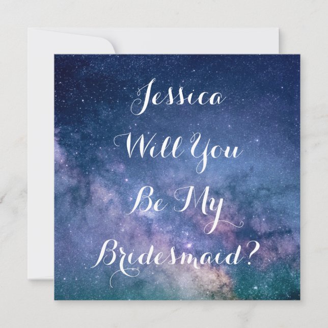 Kommer du att bli min Bridesmaid? Galaxy Bröllop S Inbjudningar (Framsida)