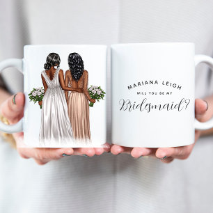 Kommer du att bli min Bridesmaid? Girls in Gäger C Kaffemugg