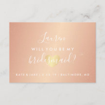 Kommer du att bli min Bridesmaid - Glam Heart Ro G