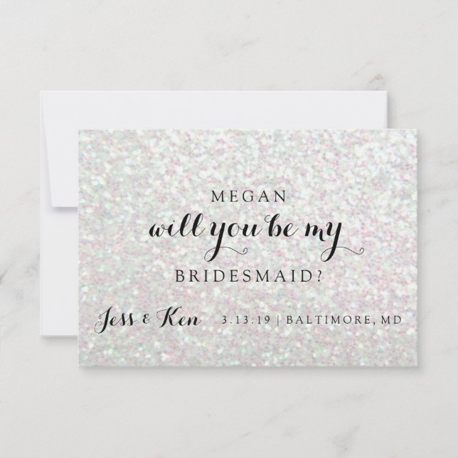 Kommer du att bli min bridesmaid - Glit Fab-Irides Inbjudningar (Framsida)