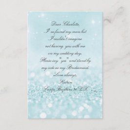 Kommer du att bli min Bridesmaid? Glitter Blue Pas Inbjudningar