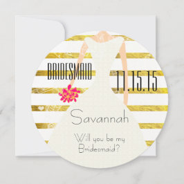 Kommer du att bli min Bridesmaid Gold Foil? Inbjudningar