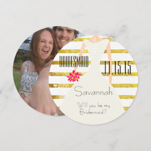 Kommer du att bli min Bridesmaid Gold Foil? Inbjudningar