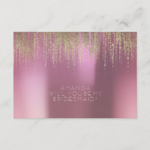 Kommer du att bli min Bridesmaid Golden Rain Lilac Inbjudningar