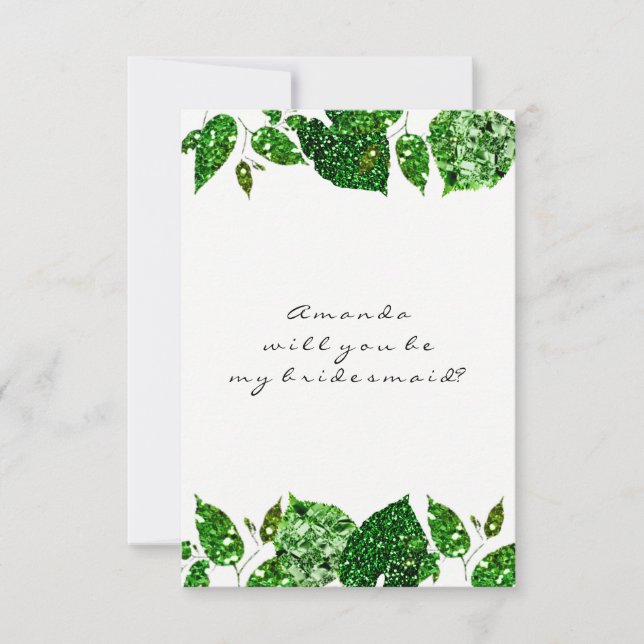 Kommer du att bli min Bridesmaid Greenery Woodland Inbjudningar (Framsida)