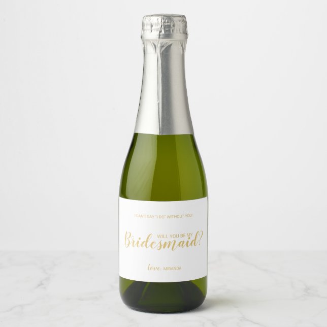 Kommer du att bli min Bridesmaid? Guld Modern skri (Framsida)