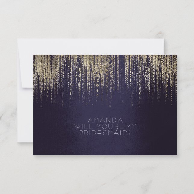 Kommer du att bli min bridesmaid Guld Rain-flotta? Inbjudningar (Framsida)