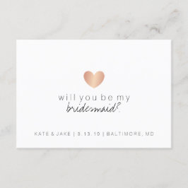 Kommer du att bli min Bridesmaid - Heart Glam Ro G Inbjudningar