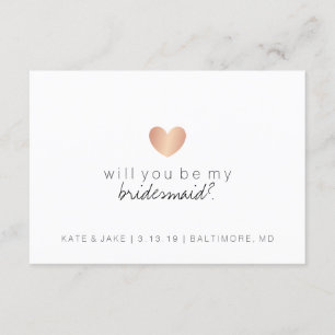Kommer du att bli min Bridesmaid - Heart Glam Ro G Inbjudningar