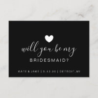 Kommer du att bli min Bridesmaid - Heart White Bla