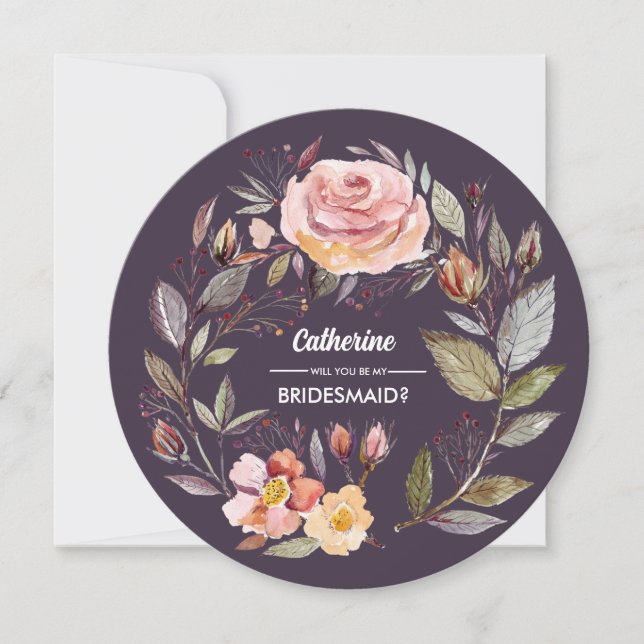Kommer du att bli min Bridesmaid? Höstblomma Inbjudningar (Framsida)