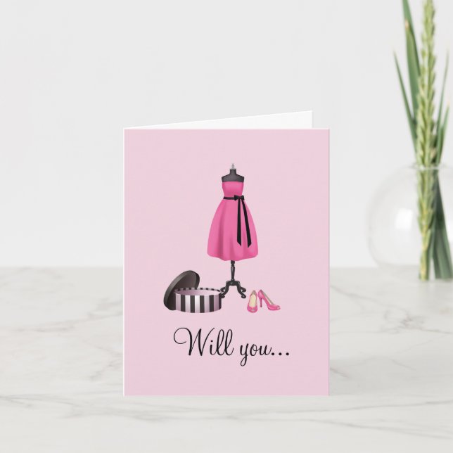 Kommer du att bli min Bridesmaid? Inbjudan (Framsida)