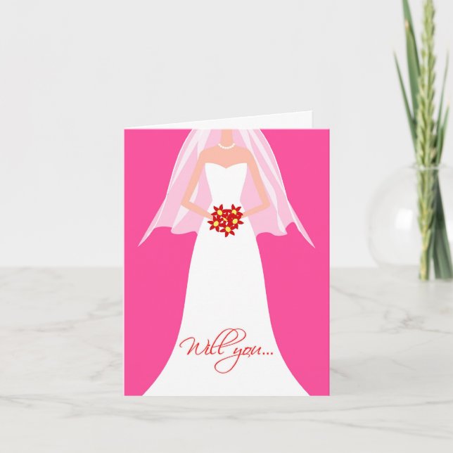 Kommer du att bli min Bridesmaid? Inbjudan (Framsida)