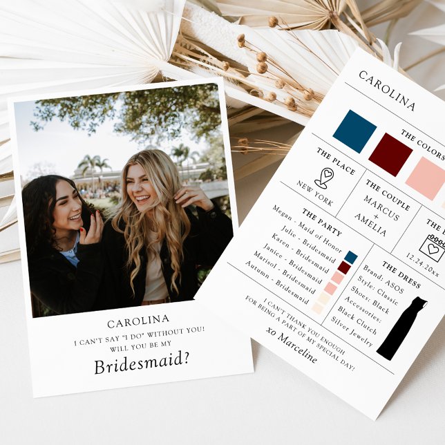Kommer du att bli min Bridesmaid? Informationskort Inbjudningar (Skapare uppladdad)