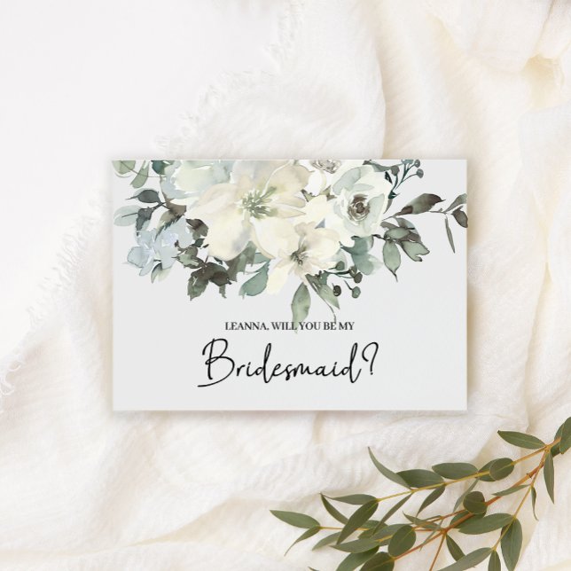 Kommer du att bli min Bridesmaid Ivory White Blomm (Skapare uppladdad)