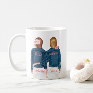 Kommer du att bli min Bridesmaid Jean Jacka Mugg? Kaffemugg