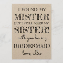 Kommer du att bli min bridesmaid? | Kort