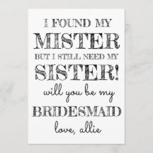 Kommer du att bli min bridesmaid? | Kort