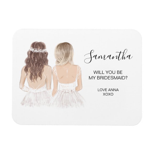 Kommer du att bli min bridesmaid magnet (Horisontell)