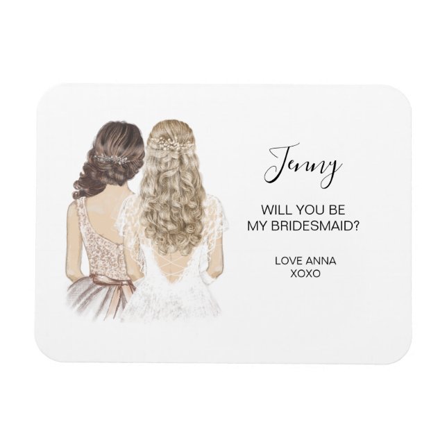 Kommer du att bli min bridesmaid magnet (Horisontell)
